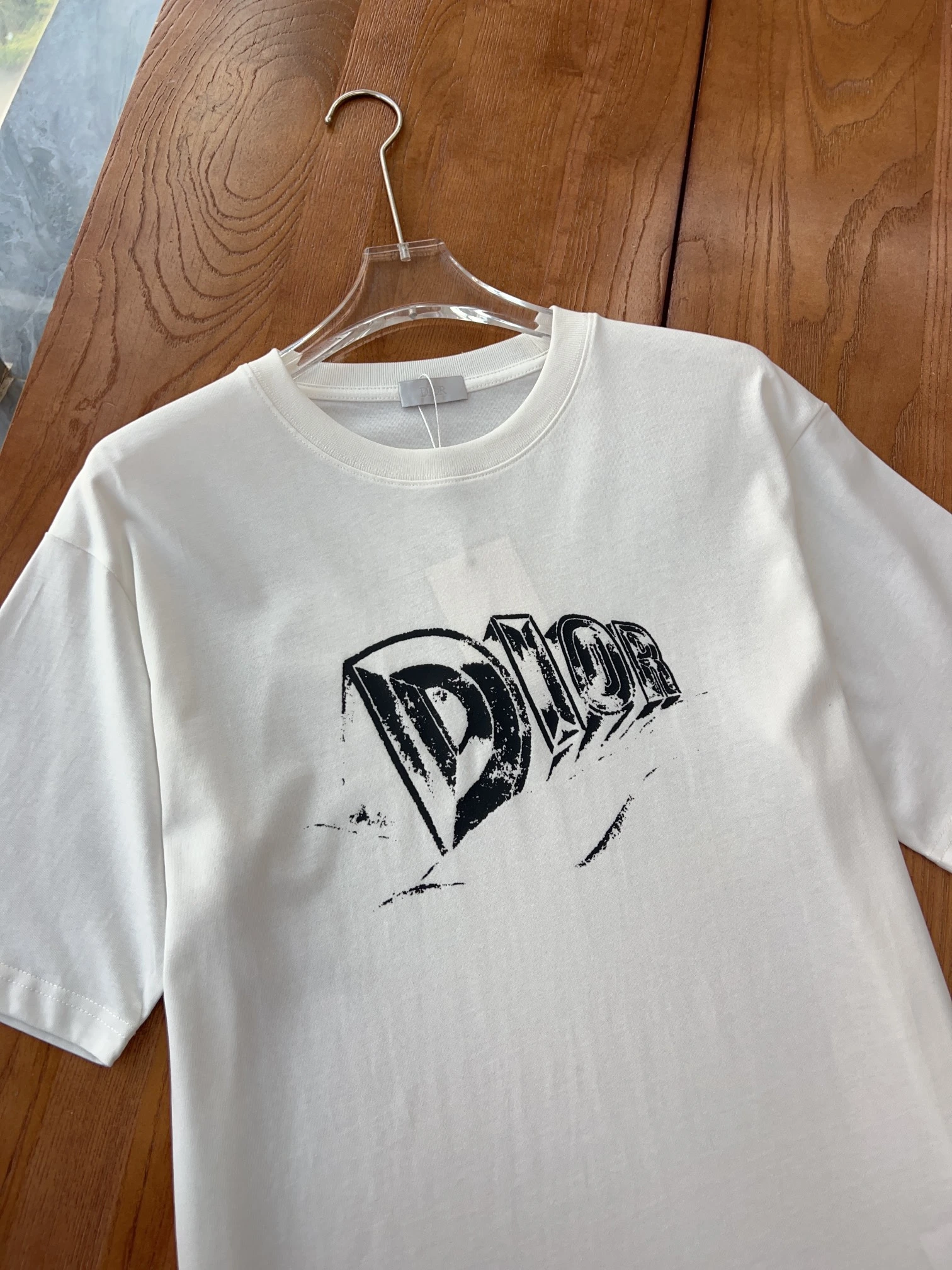 Dior 25ss hand-painted letter print short sleeve White review h