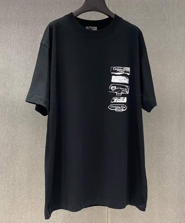 Dior 25ss flocked logo short sleeve black review avin