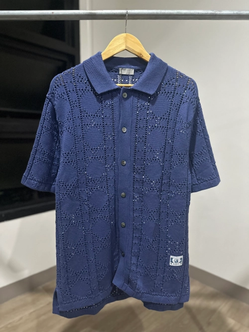Dior 24ss openwork knit short sleeve cardigan blue review 