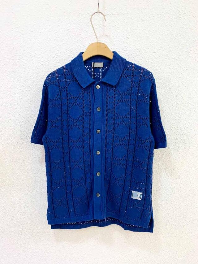 Dior 24ss openwork knit short sleeve cardigan blue review Garth