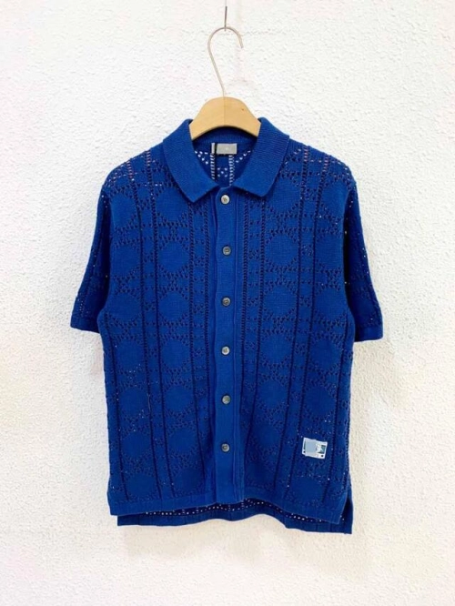 Dior 24ss openwork knit short sleeve cardigan blue review 