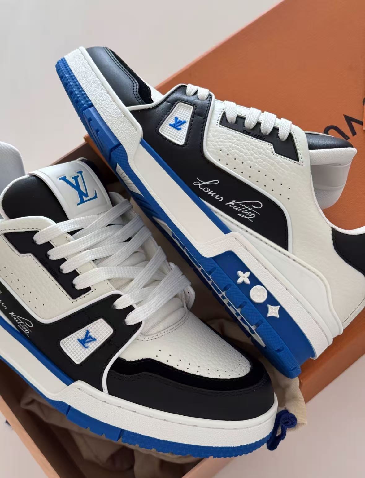 Louis Vuitton Trainer Black Blue  GO1220 review See