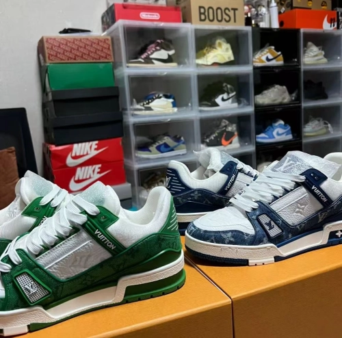 Louis Vuitton Trainer Green Monogram Denim White  VL1201  review 