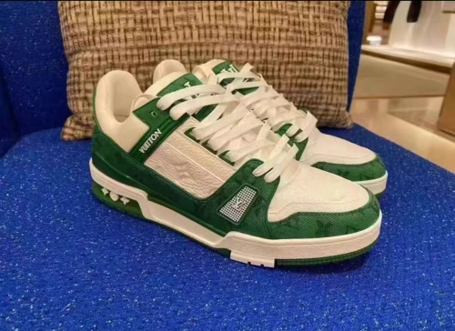 Louis Vuitton Trainer Green Monogram Denim White  VL1201  review 
