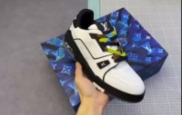 Louis Vuitton LV Trainer Black White 1A9ADA review sfzdf