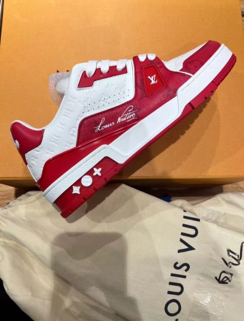 Louis Vuitton Trainer #54 Signature Red White 1AANFH review 