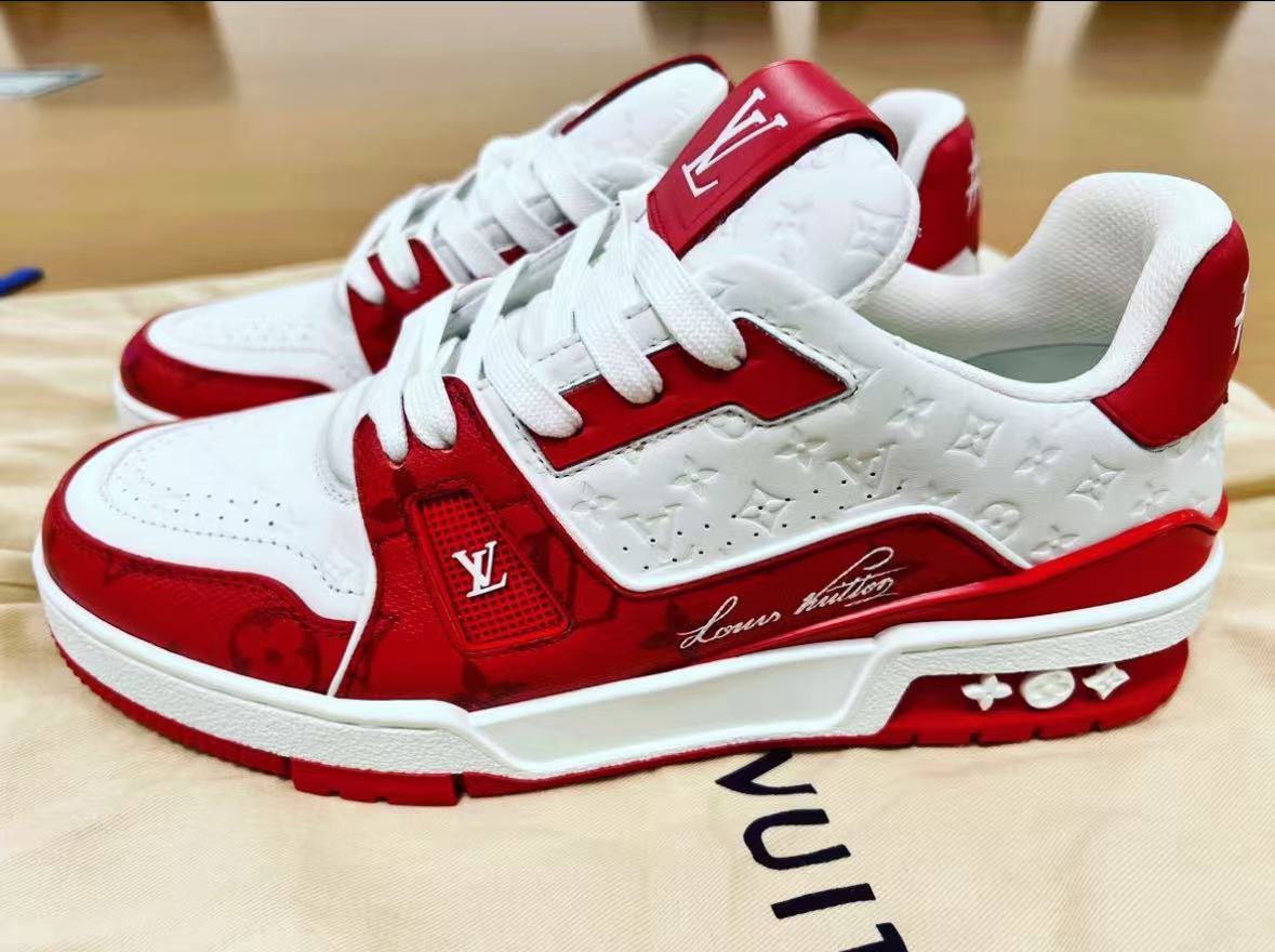 Louis Vuitton Trainer #54 Signature Red White 1AANFH review hern