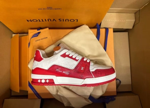 Louis Vuitton Trainer #54 Signature Red White 1AANFH review 