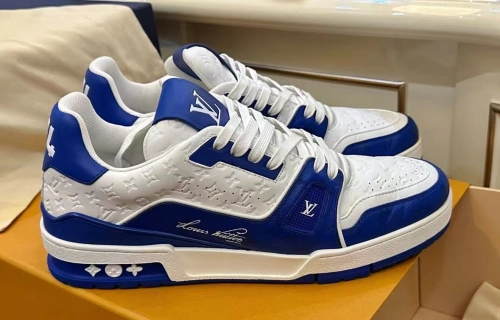 Louis Vuitton Trainer #54 Signature Blue White  1AANEV review 