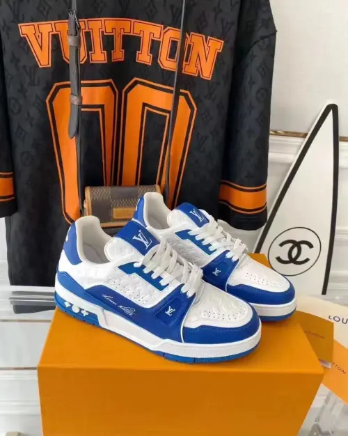 Louis Vuitton Trainer #54 Signature Blue White  1AANEV review 