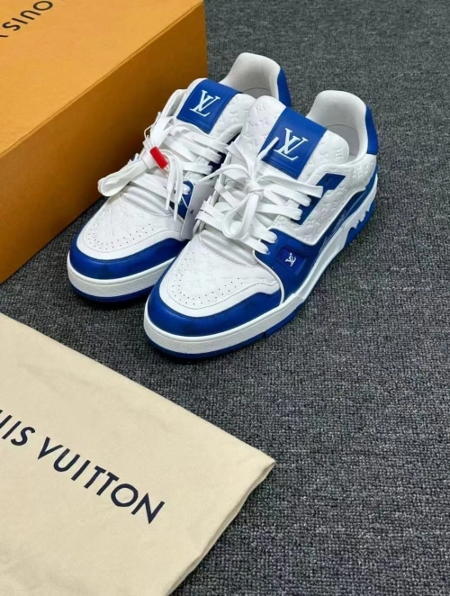 Louis Vuitton Trainer #54 Signature Blue White  1AANEV review 