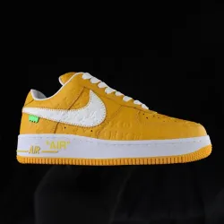  Louis Vuitton x Nike Air Force 1 Co Branded White Yellow review ders	
