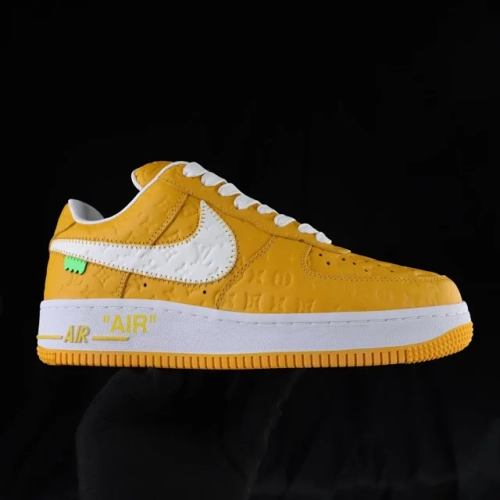  Louis Vuitton x Nike Air Force 1 Co Branded White Yellow review 
