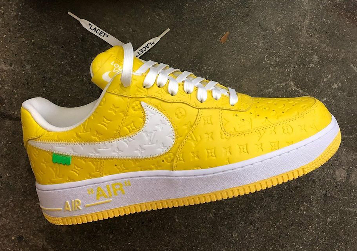  Louis Vuitton x Nike Air Force 1 Co Branded White Yellow review ndre