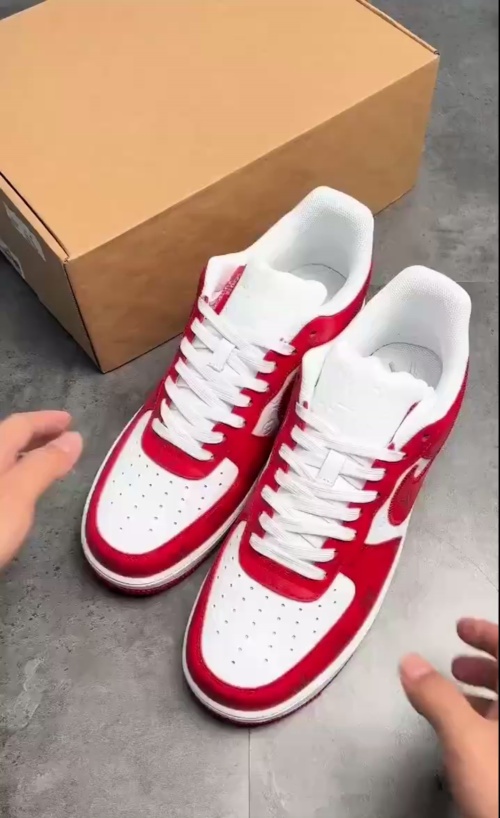  Louis Vuitton x Nike Air Force 1 White Red  MS0232 review 