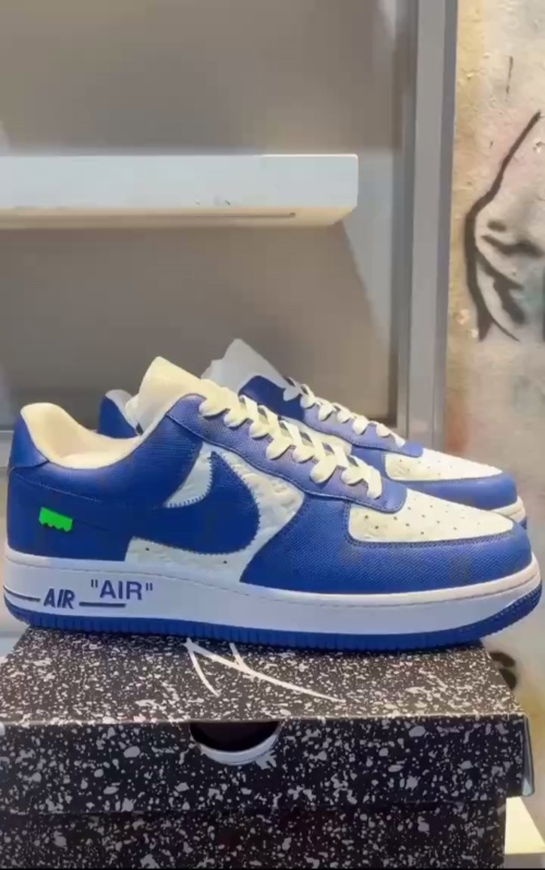 Louis Vuitton Nike Air Force 1 Low By Virgil Abloh White Royal 7108-5 review 