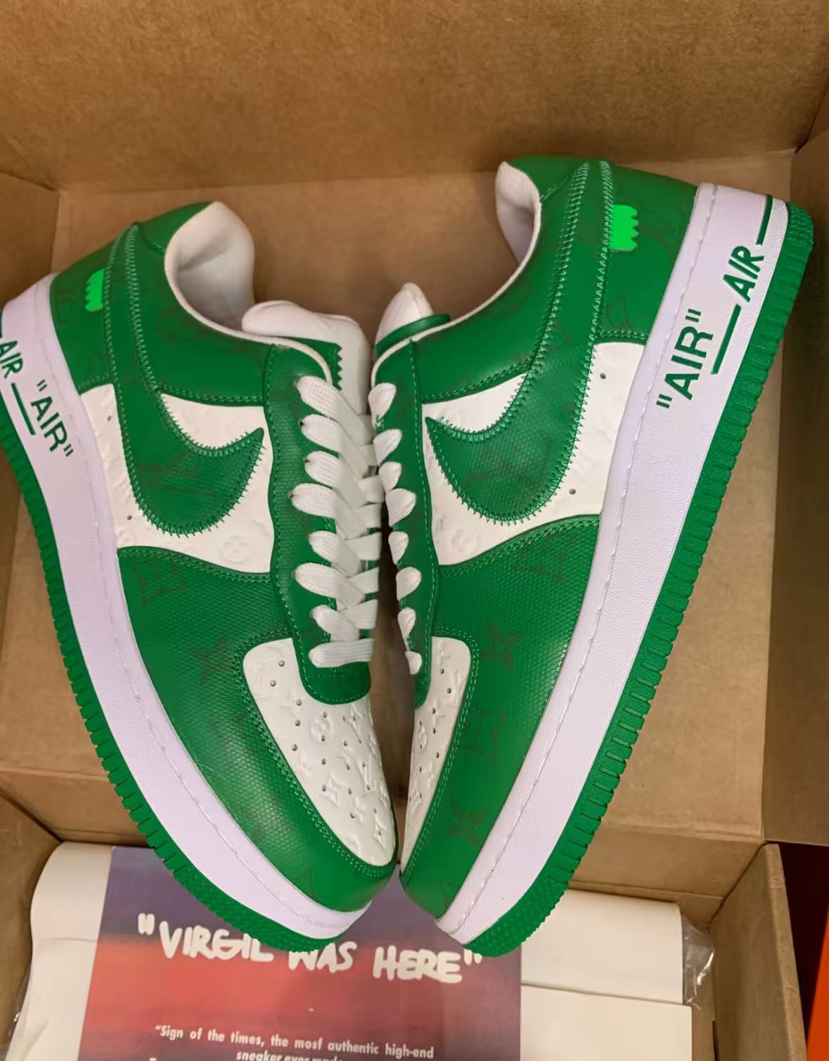 Louis Vuitton Nike Air Force 1 Low By Virgil Abloh White Green 7108-6 review her