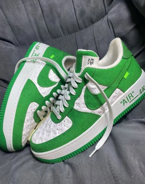 Louis Vuitton Nike Air Force 1 Low By Virgil Abloh White Green 7108-6 review 