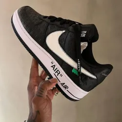  Louis Vuitton x Nike Air Force 1 Black White  7108-8 review Anto