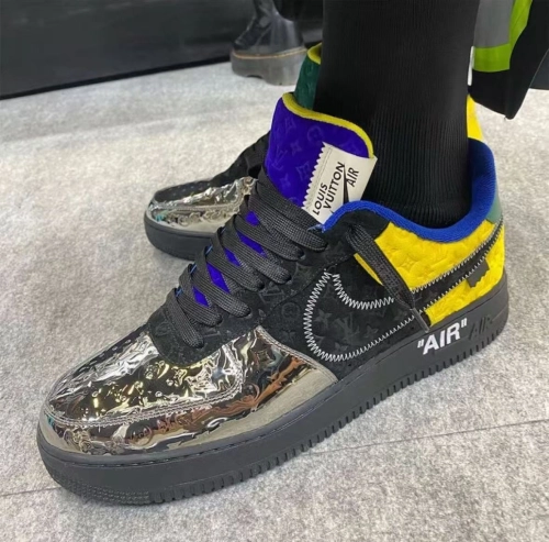 Louis Vuitton Nike Air Force 1 Low By Virgil Abloh Black Metallic Silver 1A9VCH  review 