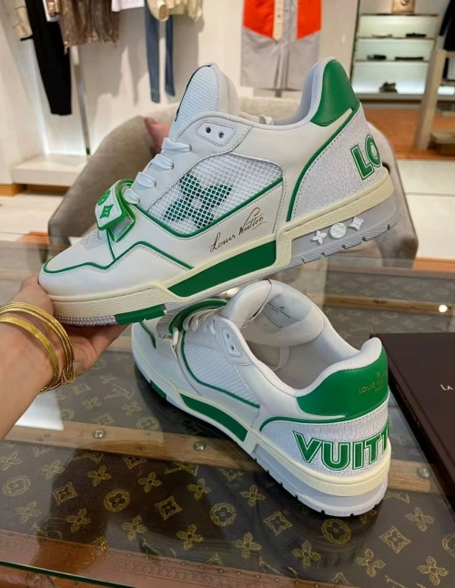 Louis Vuitton Trainer Green Monogram Denim  1A98UX review 