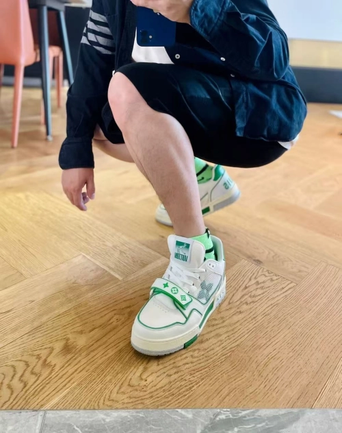 Louis Vuitton Trainer Green Monogram Denim  1A98UX review 