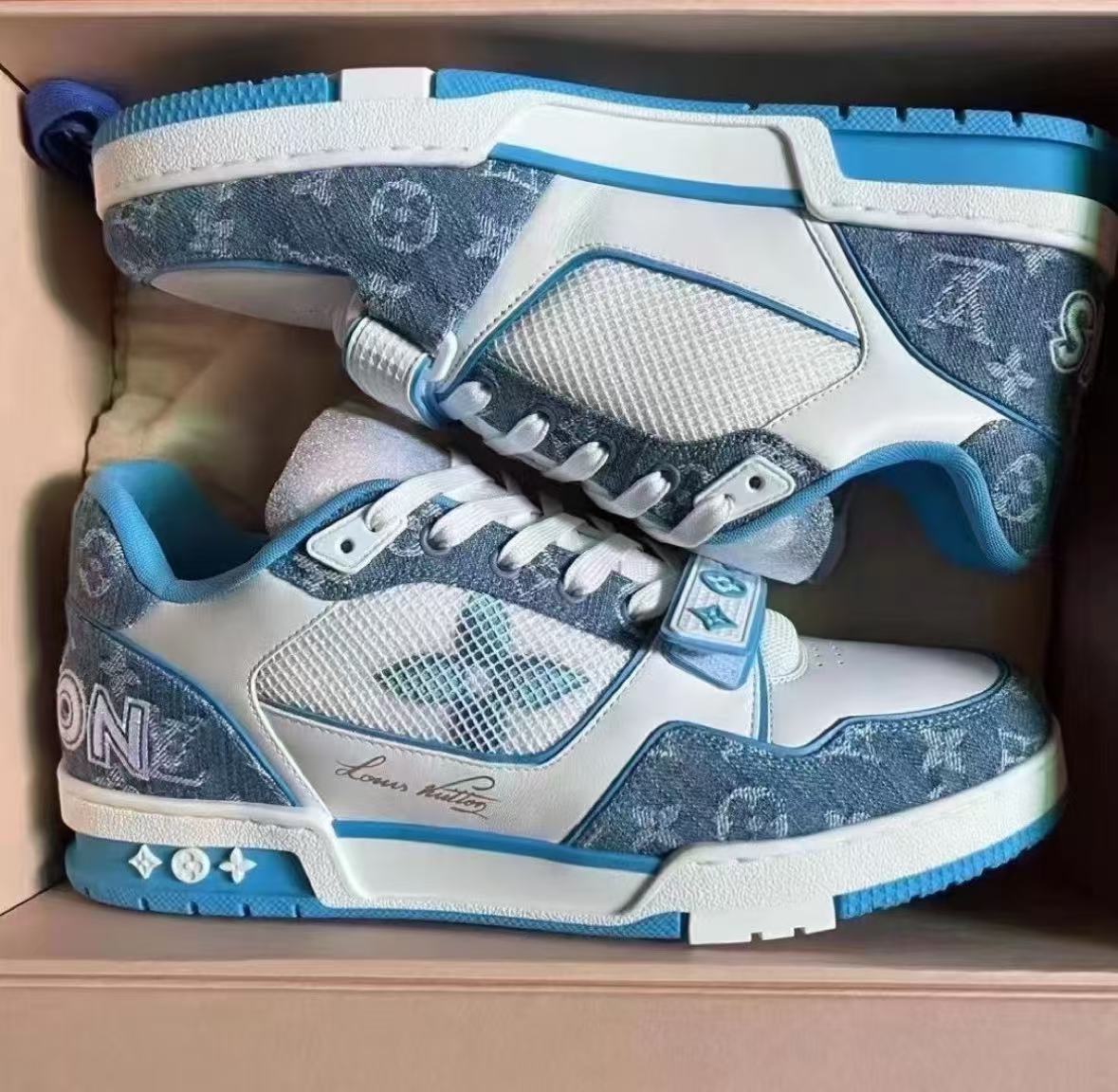  Louis Vuitton Trainer Blue Cloth Surface GO0232 review Asto