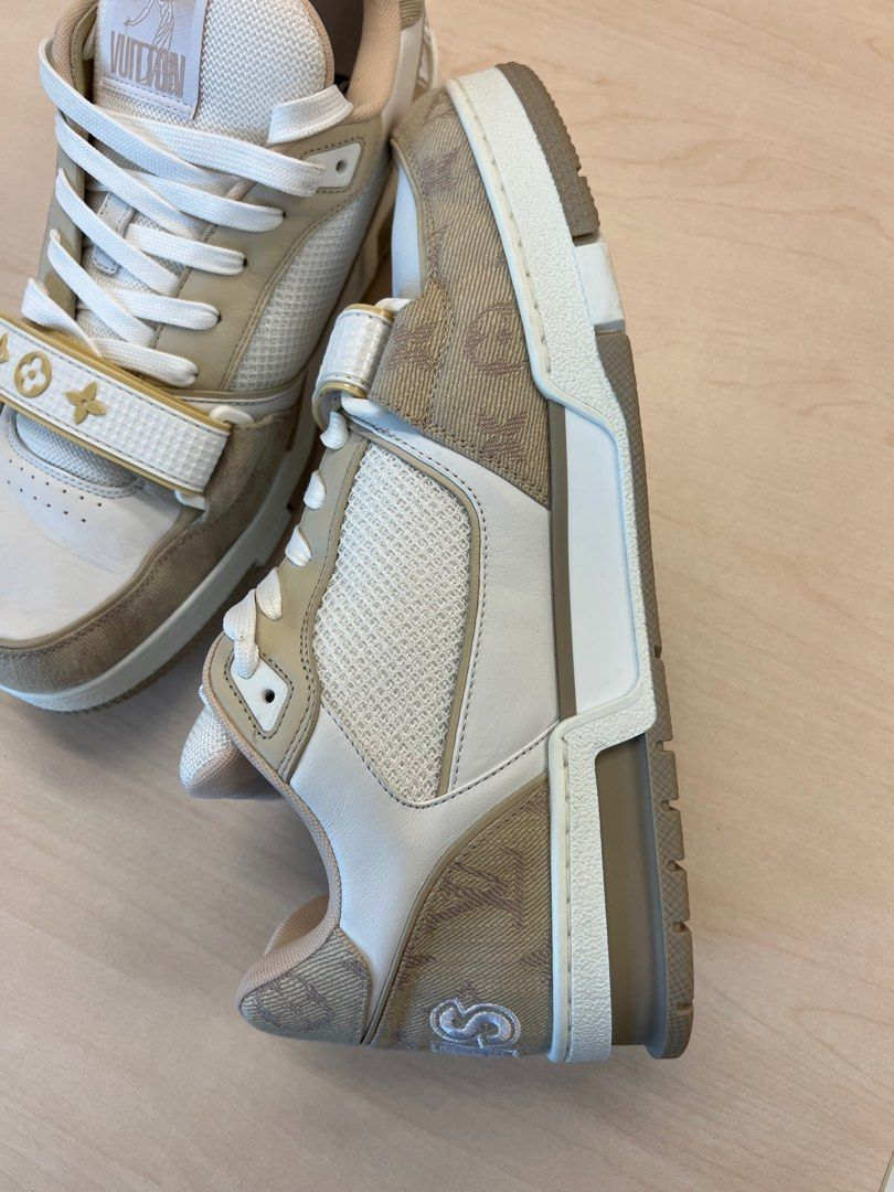 Louis Vuitton Trainer Beige White  1A9ZC3 review wood