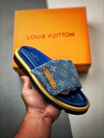 Louis Vuitton Pool Pillow Flat Comfort Mule Dark Blue Denim review 