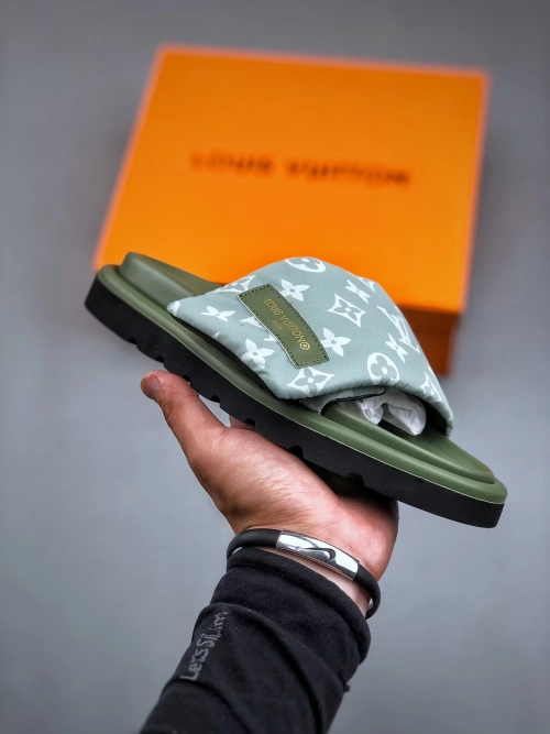 Louis Vuitton Pool Pillow Flat Comfort Mule Green Label Light Green Denim review 