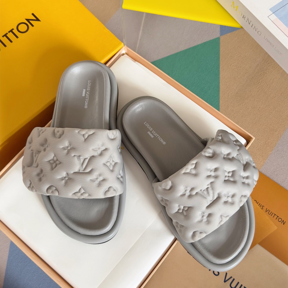 Louis Vuitton Pool Pillow Flat Comfort Mule Grey review otte
