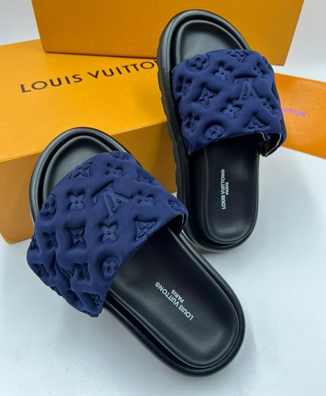Louis Vuitton Pool Pillow Flat Comfort Mule Navy Blue review oreen