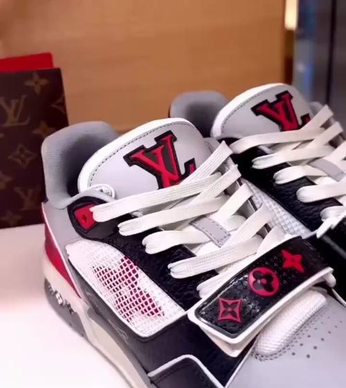 Louis Vuitton Lolv Trainer Strap On Black Grey Red 1AC4ZU review 