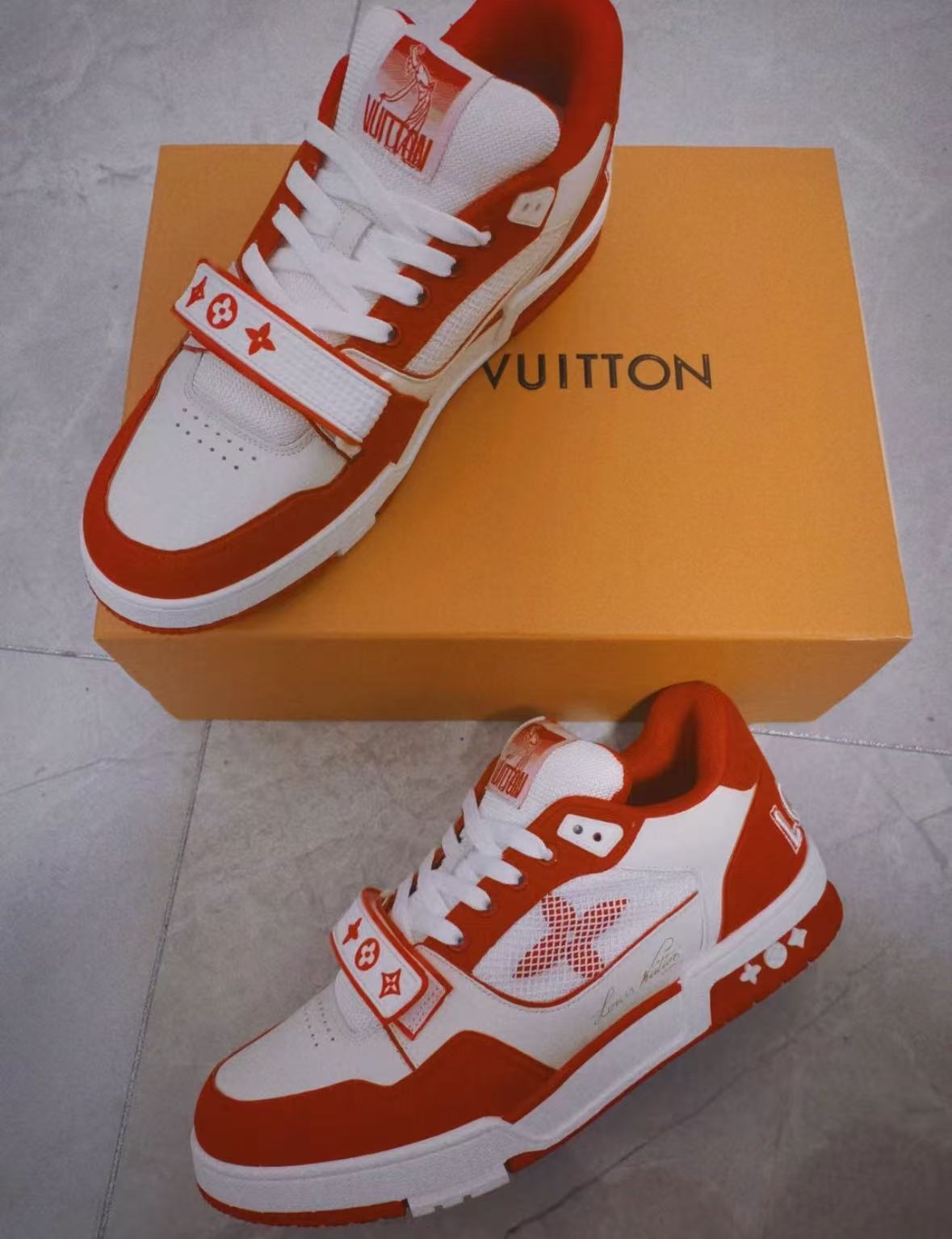 Louis Vuitton Trainer Red Monogram Denim 1ABLXI review xandra