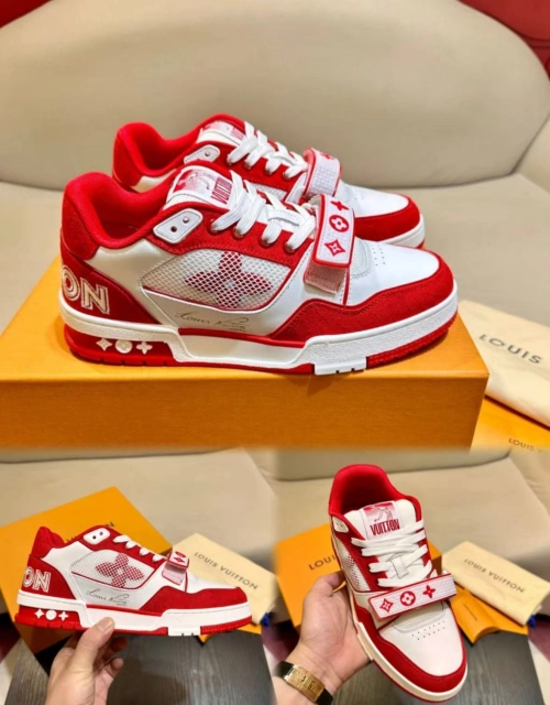 Louis Vuitton Trainer Red Monogram Denim 1ABLXI review 