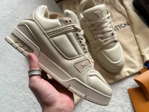 Louis Vuitton LV Trainer Triple Beige 1AC5BM review 