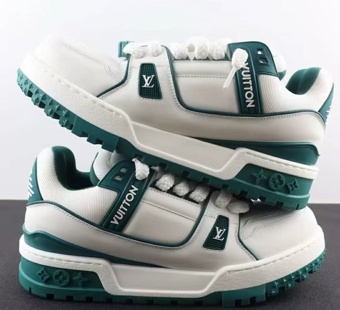 Louis Vuitton LV Trainer Maxi Sneaker White Green 1ACI0M review ley