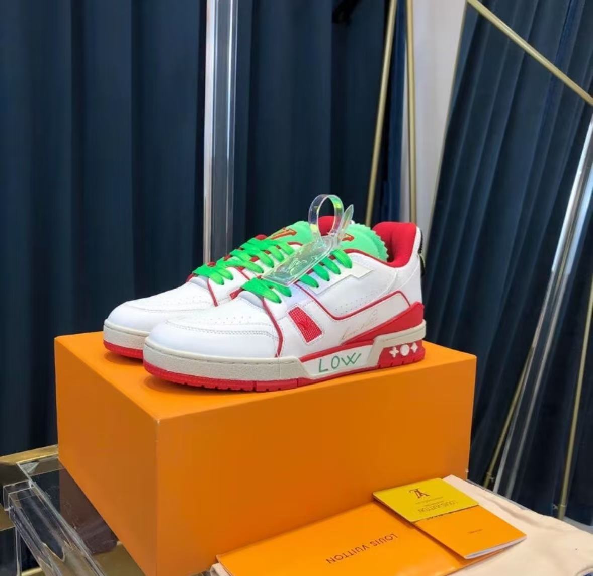 Louis Vuitton Trainer Neon Red MS0241 review ra