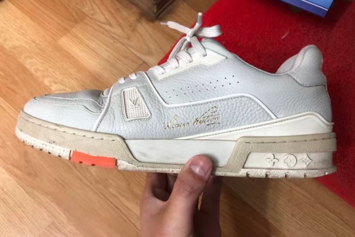  Louis Vuitton Trainer Grey Orange  review eorgia