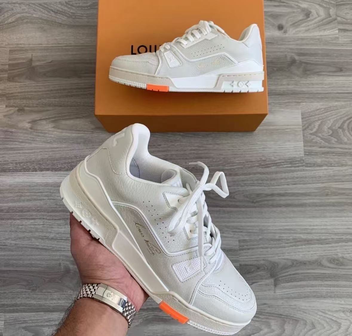  Louis Vuitton Trainer Grey Orange  review Gemma