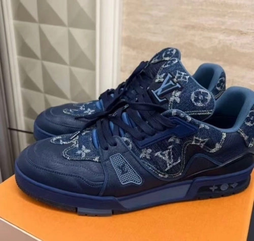 Louis Vuitton LV Trainer x Nigo Blue Demin 1A9IQH review 