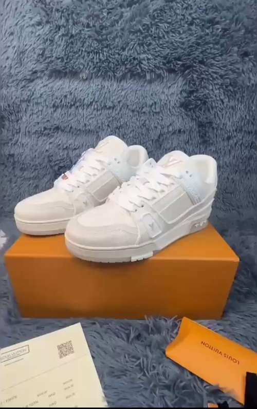 Louis Vuitton LV Trainer Beige Monogram Demin 1A8Z4W  review 