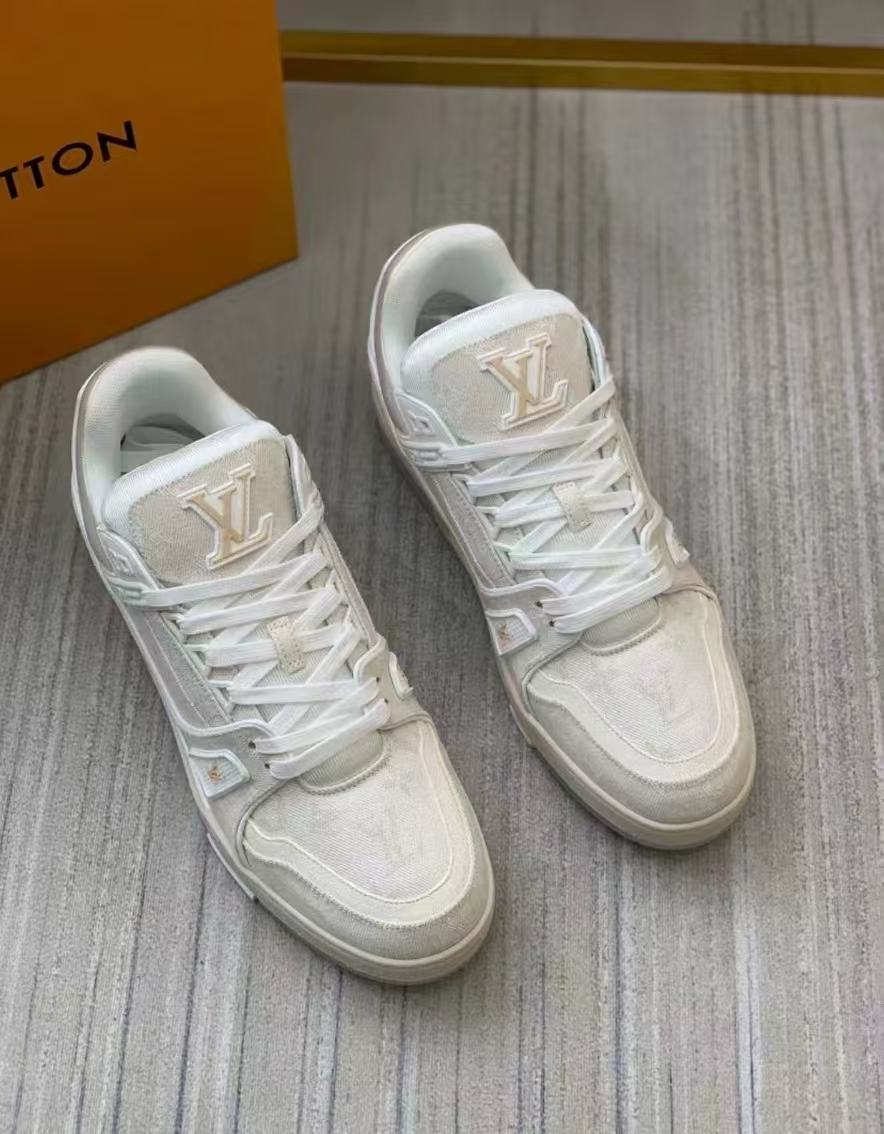 Louis Vuitton LV Trainer Beige Monogram Demin 1A8Z4W  review ovia
