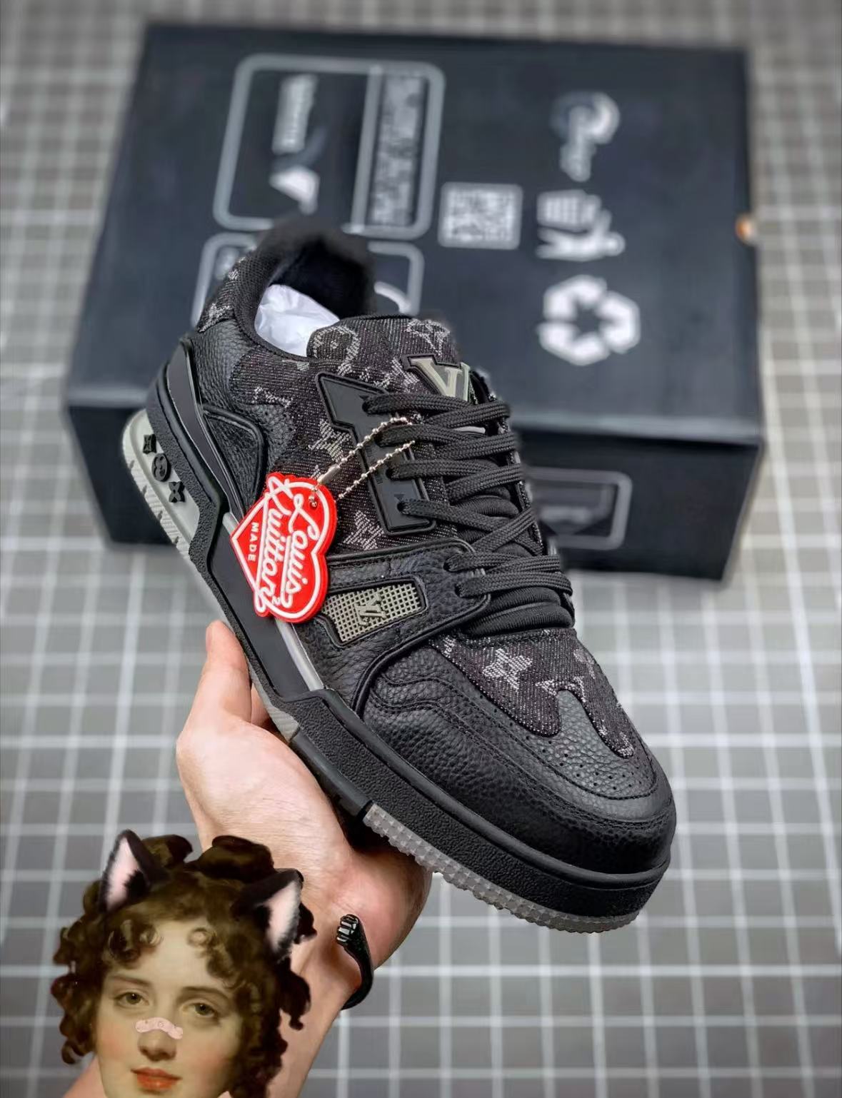 Louis Vuitton LV Trainer x Nigo Black Denim 1A9IPX review son