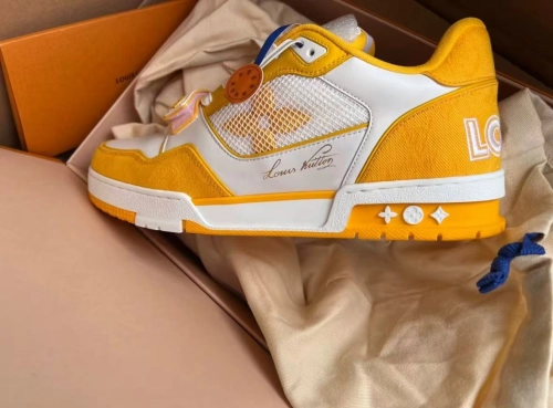 Louis Vuitton Trainer Monogram Denim Yellow 1A9ZBI  review 
