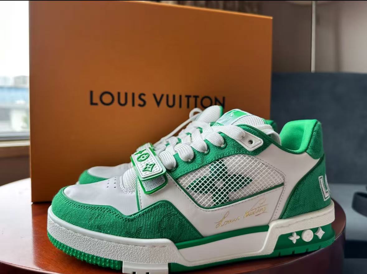 Louis Vuitton Trainer Green Monogram Denim 1ABLY2 review tividad