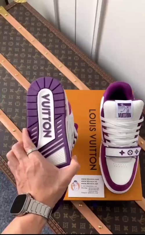 Louis Vuitton LV Trainer Monogram Strap White Purple 1ABLYN review 