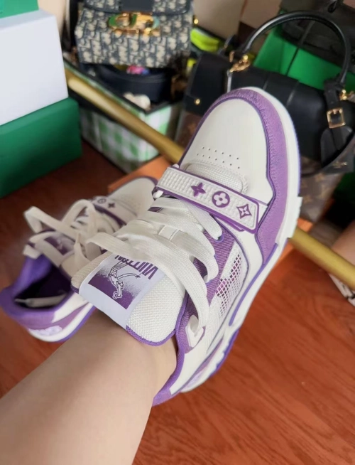 Louis Vuitton LV Trainer Monogram Strap White Purple 1ABLYN review 