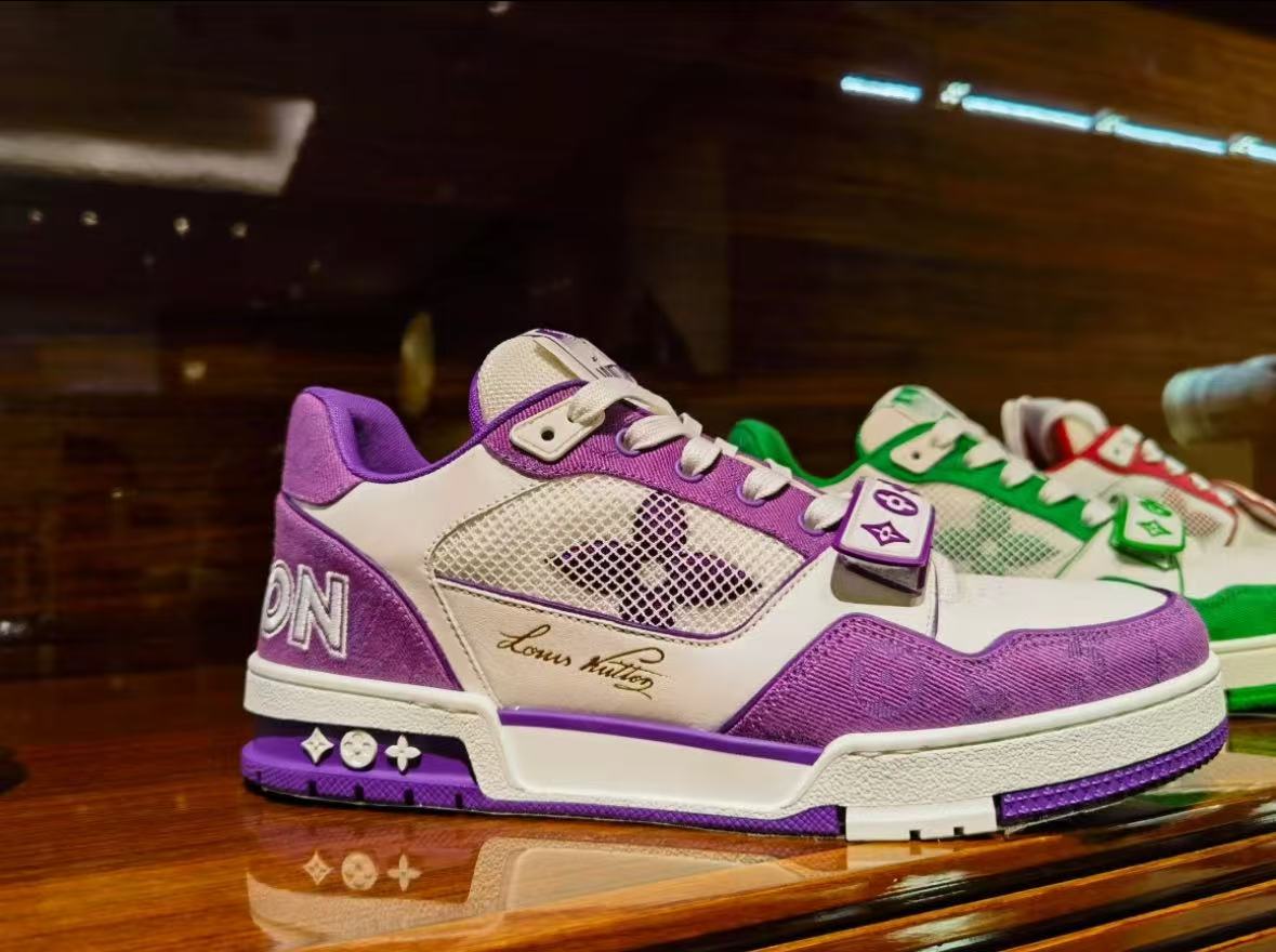 Louis Vuitton LV Trainer Monogram Strap White Purple 1ABLYN review iva