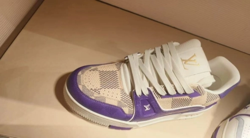 Louis Vuitton Damier LV Trainer Purple 1AC579 review 